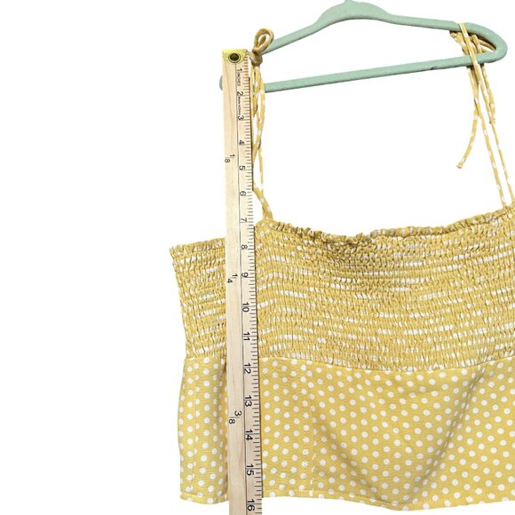 NWT ZARA Yellow Dot Crop Top Size L - Picture 8 of 10